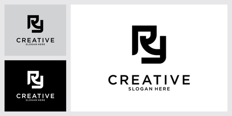 RY or YR initial letter logo design vector - obrazy, fototapety, plakaty