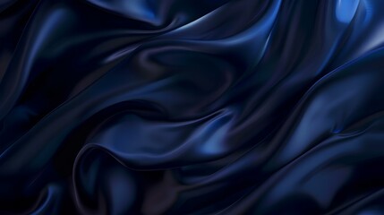 Smooth Black Satin and Silk Fabric Texture with Luxury Touch, Perfect for Elegant Fashion Backdrops and Romantic Decorations
