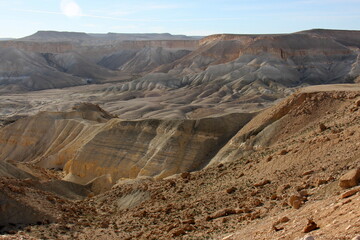 Fototapeta na wymiar The Negev is a desert in the Middle East, located in Israel and occupying about 60% of its territory.