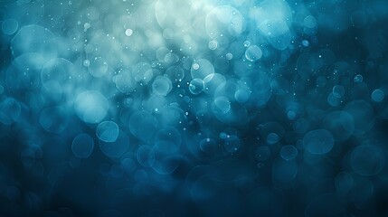 Blue Sky Bubble Bliss: A bright, bokeh-filled abstract background with shimmering bubbles, evoking a sense of Christmas magic and water reflections - obrazy, fototapety, plakaty