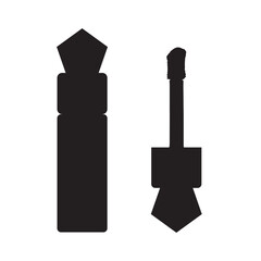 silhouette makeup cosmetic design pentagon top shape Soft Liquid Blush shadow clipart black style isolated. Make up symbol stock vector illustration.