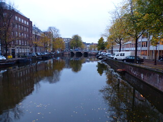 Canaux automne Amsterdam Pays-Bas