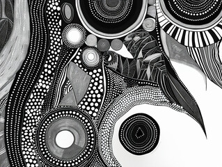 Combine dot ink, background, line art, and pattern elements to create a cohesive and visually engaging piece, abstract , background