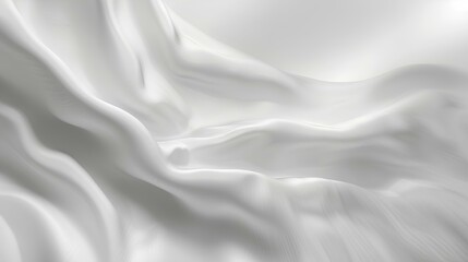 Soft White Silk and Satin Fabric with Elegant Wave Patterns, Perfect for Fashion and Wedding Decor