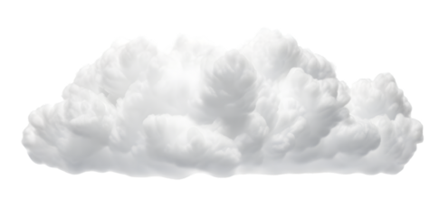 White soft cloud isolated on transparent background