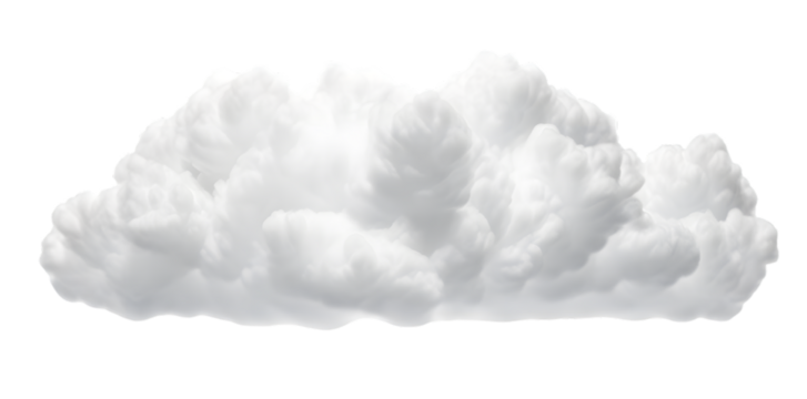 White soft cloud isolated on transparent background