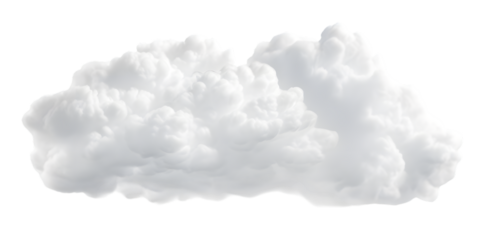White soft cloud isolated on transparent background