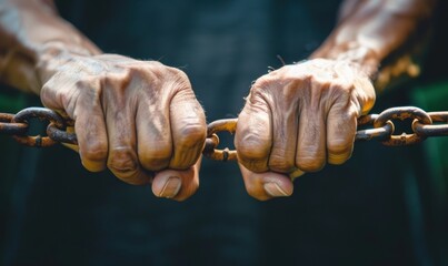 hands breaking a chain