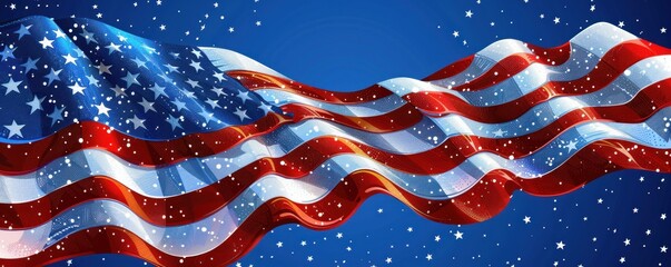 american flag on the background of the stars