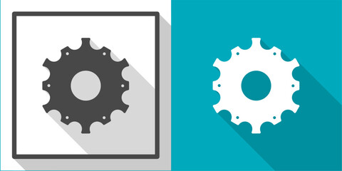 Gears vector illustration icon with shadow. Illustration for business.