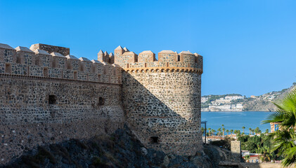 Fototapeta premium San Miguel castle in the sunny morning in Almunecar, Spain