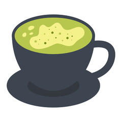 Сup of matcha tea. Vector illustration. 1