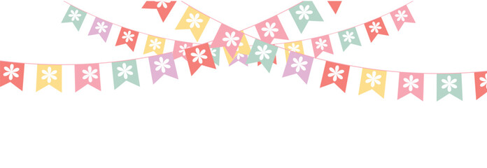 colorful  triangle flag party on white background, decoration element, Vector illustration. EPS 10