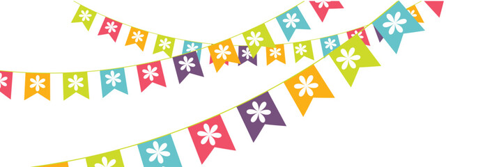 colorful  triangle flag party on white background, decoration element, Vector illustration. EPS 10