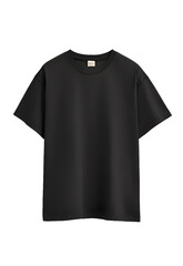 Black T-shirt mockup isolated on transparent background