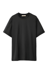Black T-shirt mockup isolated on transparent background