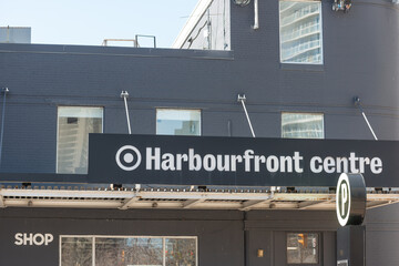 Fototapeta premium building with sign at Harbourfront Centre in Toronto, Canada