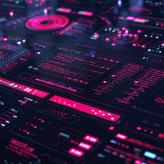 Fototapeta premium Visions of Tomorrow: Elements of a Futuristic 3D Overlay