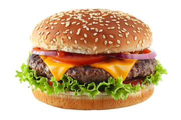 Burger, cheeseburger isolated on transparent background