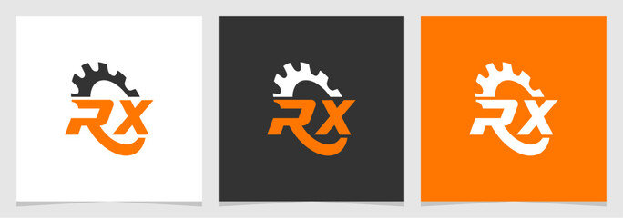 Initial RX Modern Gear Automotive Logo Vector , Letter Repair Symbol Logo Element - obrazy, fototapety, plakaty