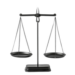 Black Balance Scale on a Background, Symbolizing Justice and Equality.