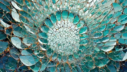 Fotobehang 水色のガラス、割れる、キラキラ © Bambi and Sunny