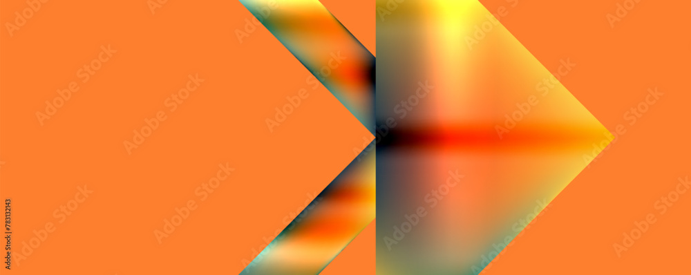 Aufkleber a colorful arrow pointing to the right on an orange background