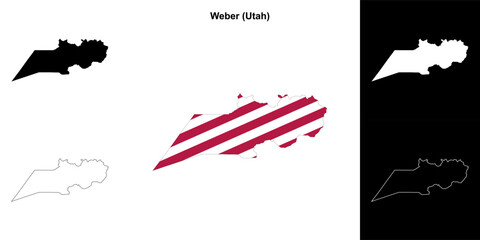 Weber County (Utah) outline map set