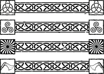 Horizontal Viking Lace Borders with Square Ends
