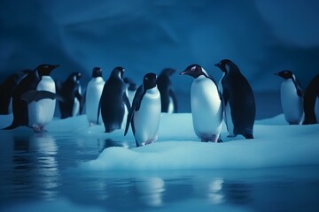 Obraz premium group of penguins made by midjourney