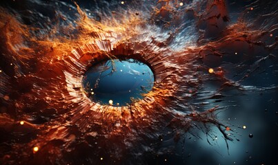 Close Up of Blue Hole Within Black Hole - obrazy, fototapety, plakaty