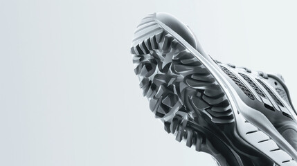 Close-Up of a Modern Sport Shoe Sole Design. Generative AI