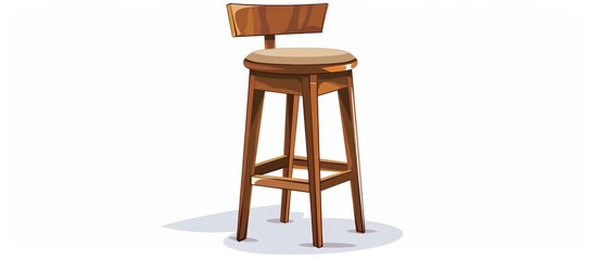 A bar stool made of wood with a backrest for comfortable seating