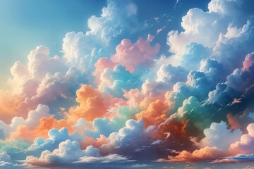abstract background of colorful clouds - obrazy, fototapety, plakaty