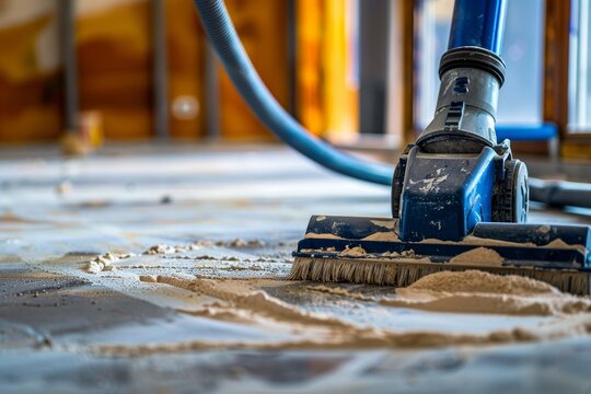 Close-up shot of construction vacuum cleaner for effective construction cleaning service