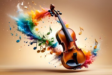 colorful background with musical notes, abstract music background