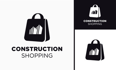 Vector apartment  real estate  shop shopping bag logo vector suitable for shopping logo