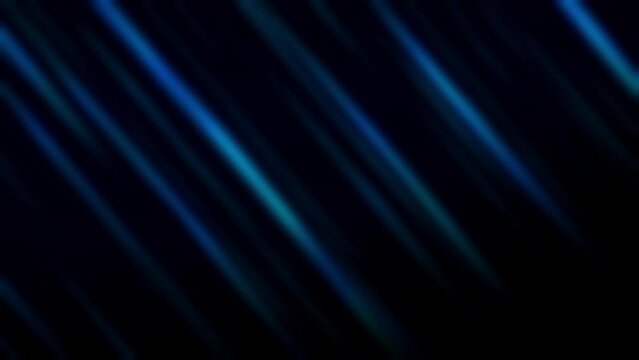 Abstract background with blue flickering light. Abstract video of defocused blue light leak gradient. Background for presentation. Beautiful colorful abstract movements. Oblique blue lines
