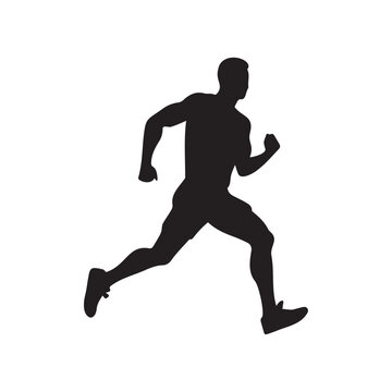 recommend clip art: Running Men black icon run sport vector design.