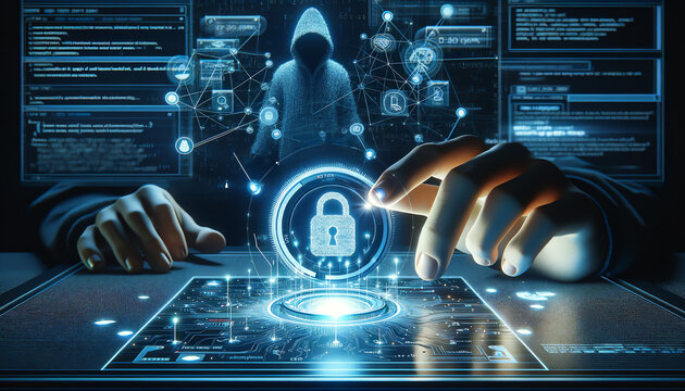 3D Image of 'Clickjacking' in Cybersecurity