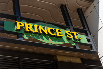 Fototapeta premium part of sign for Prince Street Pizza located at 472 Front Street West in Toronto, Canada