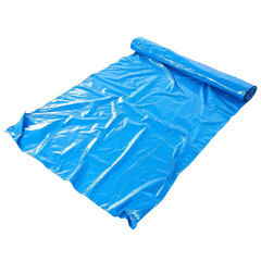 Bright Blue Swimming Pool Cover Folded, Showcasing Simple Design and Pool Maintenance Accessory.