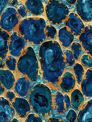 Leopardinspired abstract texture, iridescent blues and greens, seamless style, wide view
