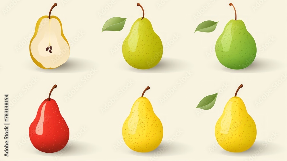Poster Generative AI flat icon pear different options