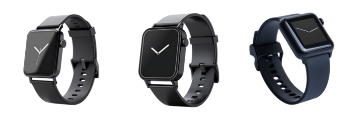 set of smartwatch isolated on  white or transparent background