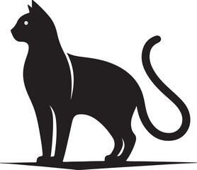 	
Creative  cute Cat silhouette template 