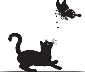 	
Creative  cute Cat silhouette template 