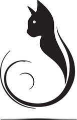 	
Creative  cute Cat silhouette template 