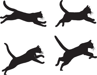 	
Creative  cute Cat silhouette template 