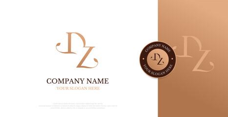 Initial DZ Logo Design Vector  - obrazy, fototapety, plakaty